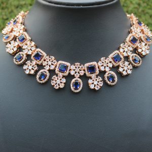Blue And Golden Necklace Design – 14