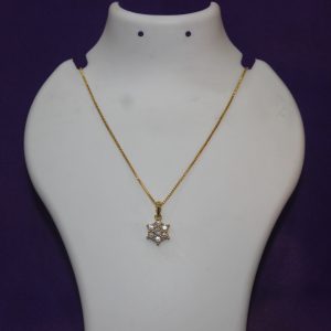 Gold Plated White Stone Pendant Design – 17