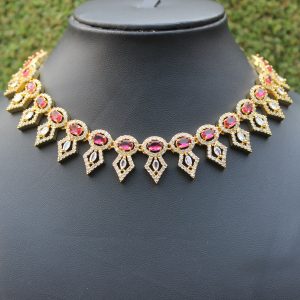 Ruby And Golden Necklace Design – 17