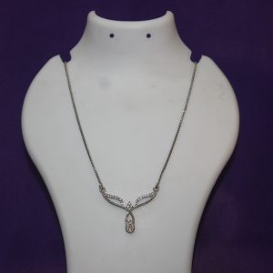 Silver Plated White Stone Pendant Design – 19