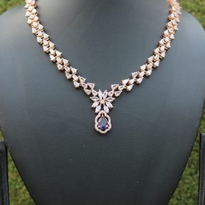 Purple and Golden Necklace Design – 18