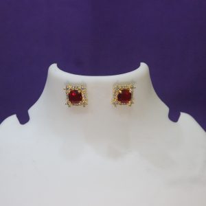 Ruby Color Emerald Ear Rings Design – 15