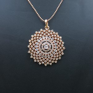 Gold Plated White Stone Pendant Set Design – 10