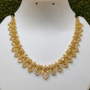 White & Gold Color Necklace Design – 20