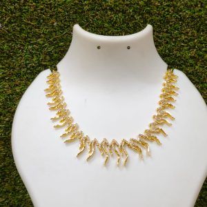 White & Gold Color Necklace Design – 22