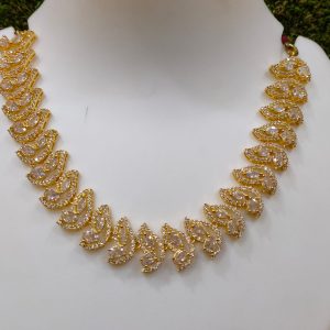 White & Gold Color Necklace Design – 24