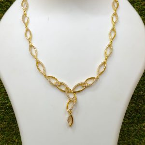White & Gold Color Necklace Design – 25