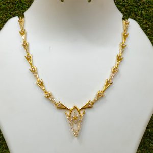 White & Gold Color Necklace Design – 27