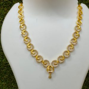 White & Gold Color Necklace Design – 28