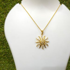 Golden Sunflower Pendant Set - 7