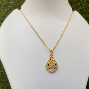 Gold Plated Pendant Set Design - 5