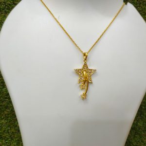 Gold Plated Pendant Set Design - 3